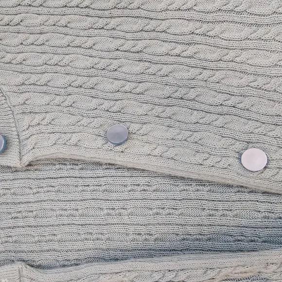 Talbots Blue Cable Knit Cardigan Sweater - Picture 3 of 3